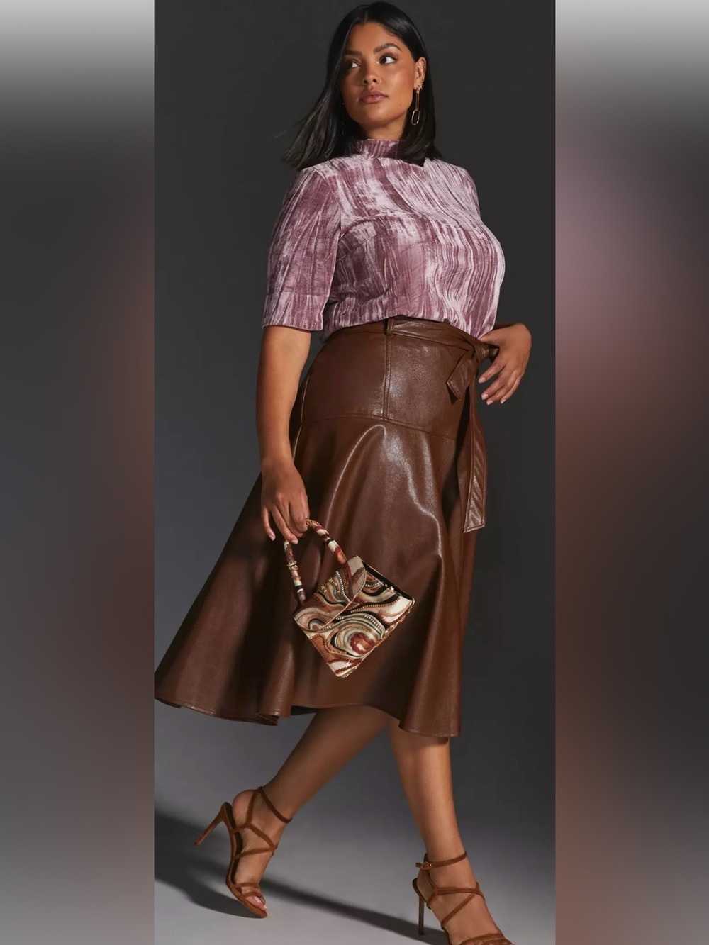 PILCRO VELVETEEN MOCK-NECK TOP! - Picture 5 of 9